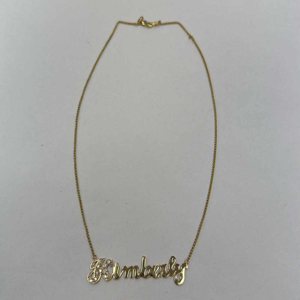 Kimberly name necklace with diamonds. Brand new